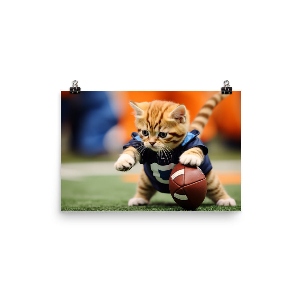 Exotic Shorthair Football Player Photo paper poster - PosterfyAI.com