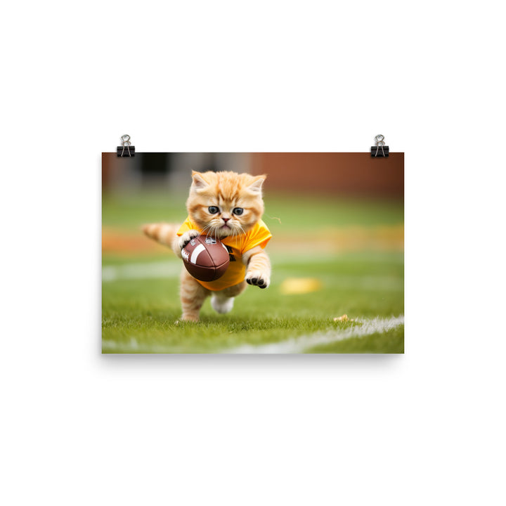 Exotic Shorthair Football Player Photo paper poster - PosterfyAI.com