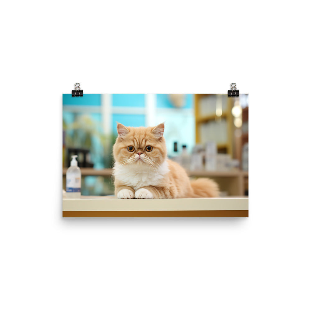 Exotic Shorthair Pharmacist Photo paper poster - PosterfyAI.com