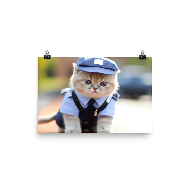 Exotic Shorthair Mail Carrier Photo paper poster - PosterfyAI.com