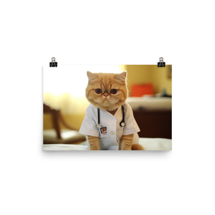 Exotic Shorthair Doctor Photo paper poster - PosterfyAI.com