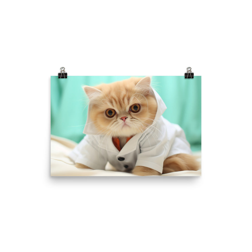 Exotic Shorthair Nurse Photo paper poster - PosterfyAI.com