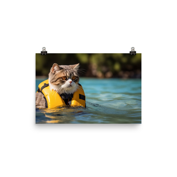 Exotic Shorthair Lifeguard Photo paper poster - PosterfyAI.com