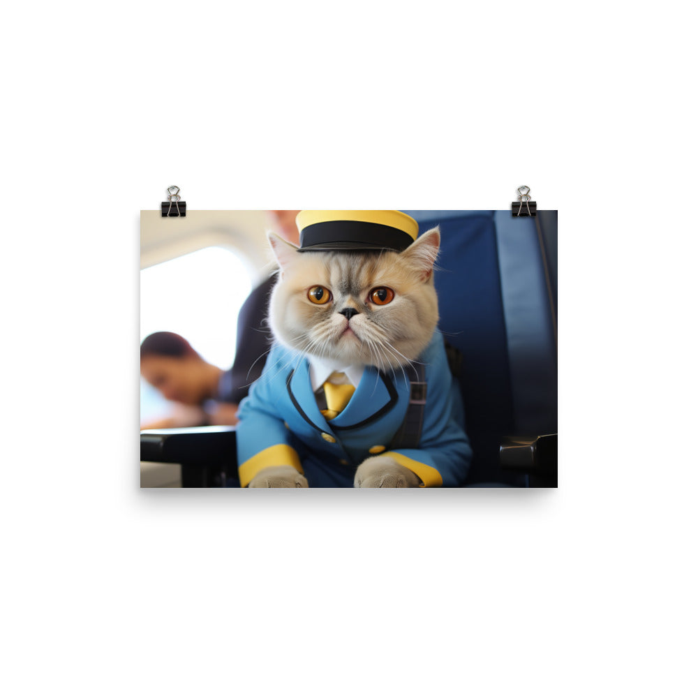 Exotic Shorthair Cabin Crew Photo paper poster - PosterfyAI.com