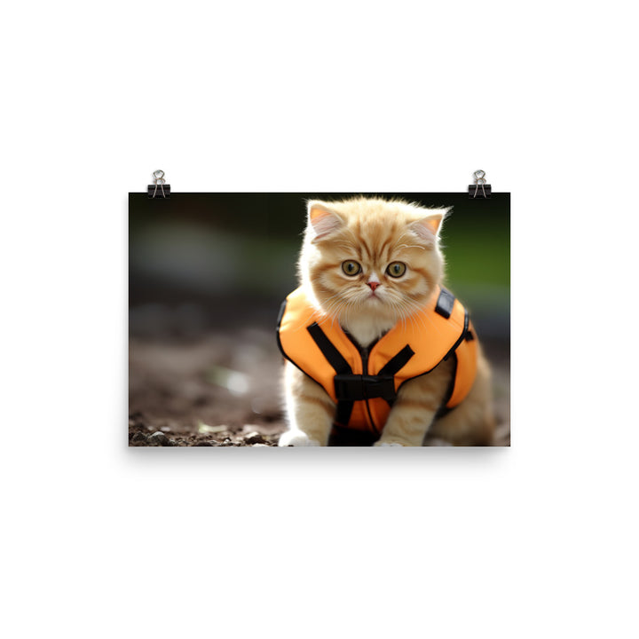 Exotic Shorthair Security Officer Photo paper poster - PosterfyAI.com