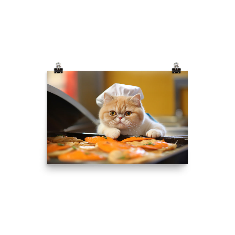 Exotic Shorthair Fast Food Crew Photo paper poster - PosterfyAI.com