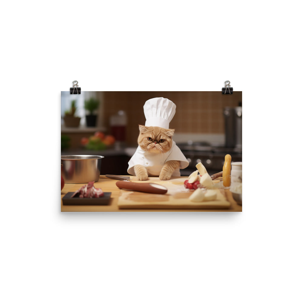 Exotic Shorthair Chef Photo paper poster - PosterfyAI.com