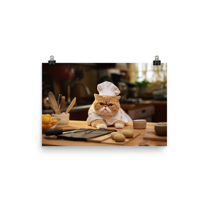 Exotic Shorthair Chef Photo paper poster - PosterfyAI.com