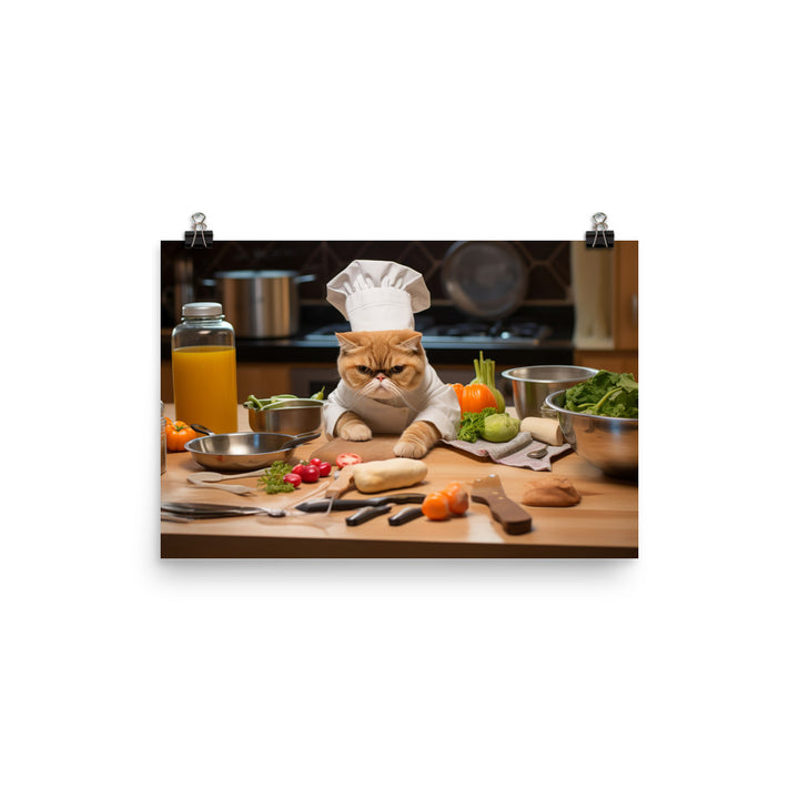 Exotic Shorthair Chef Photo paper poster - PosterfyAI.com