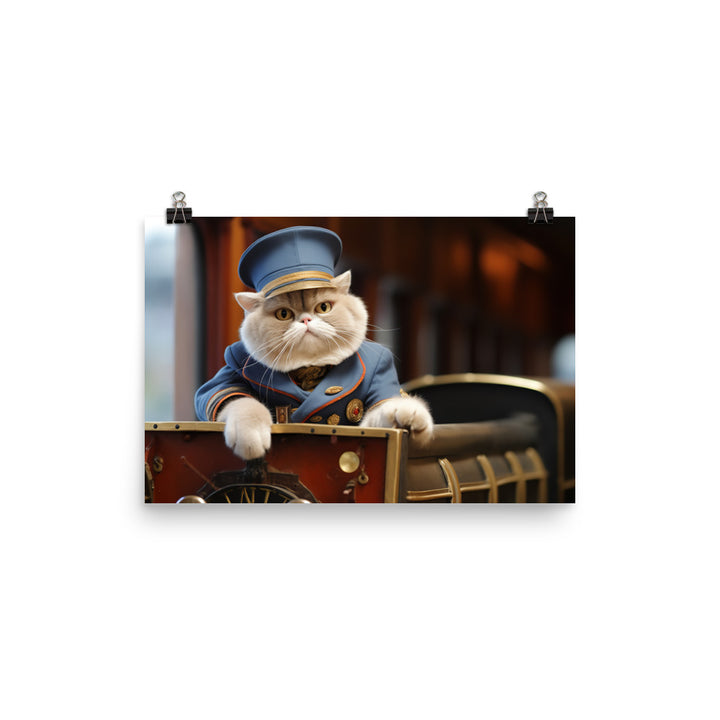 Exotic Shorthair Transit Operator Photo paper poster - PosterfyAI.com