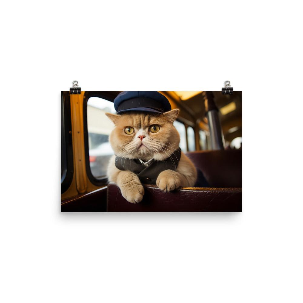 Exotic Shorthair Transit Operator Photo paper poster - PosterfyAI.com