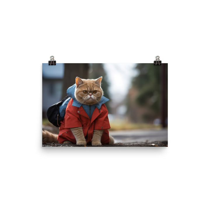 Exotic Shorthair Mail Carrier Photo paper poster - PosterfyAI.com