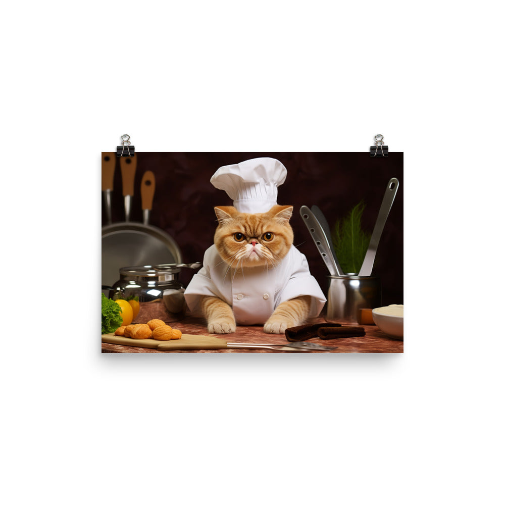 Exotic Shorthair Chef Photo paper poster - PosterfyAI.com