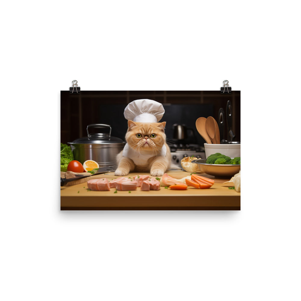 Exotic Shorthair Chef Photo paper poster - PosterfyAI.com