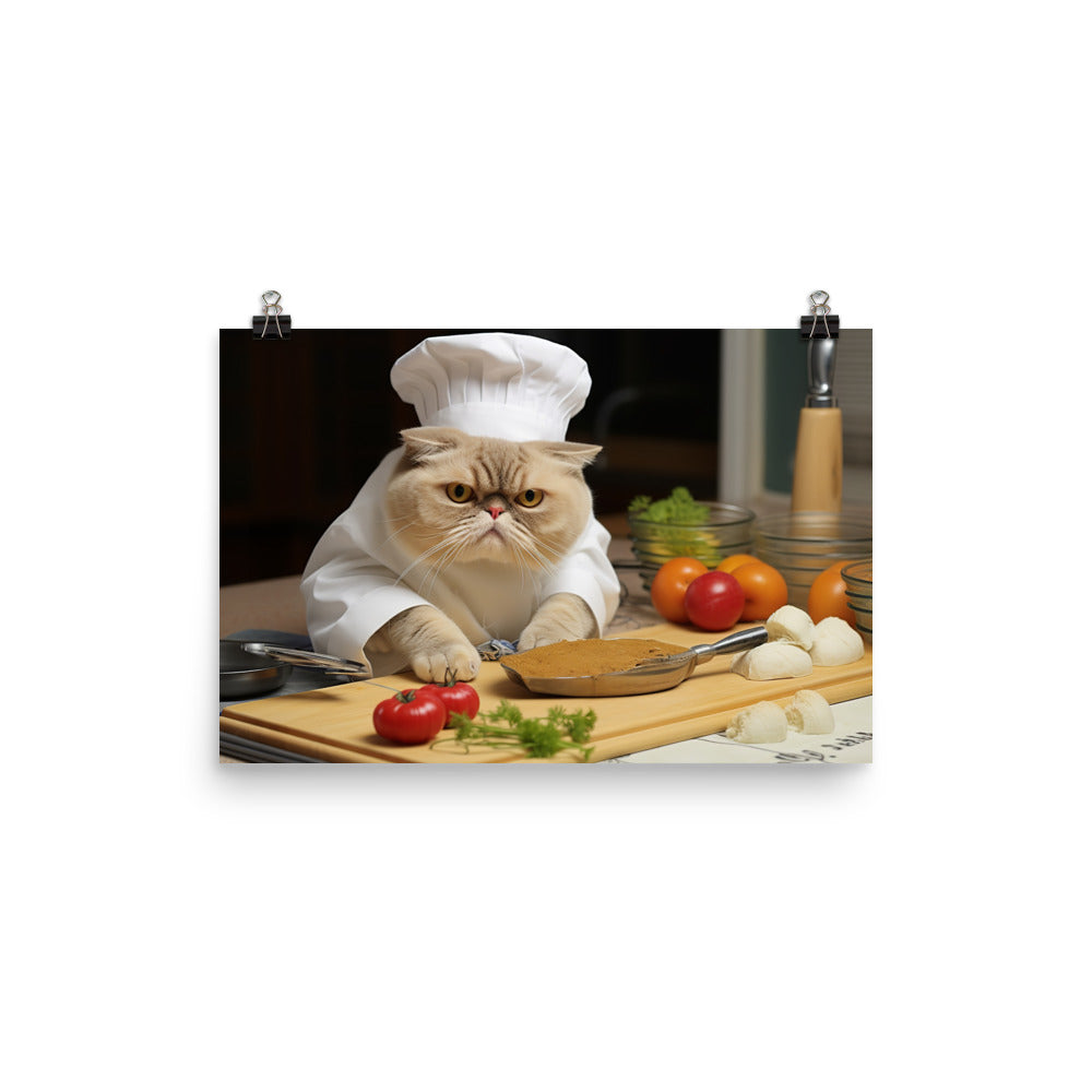 Exotic Shorthair Chef Photo paper poster - PosterfyAI.com