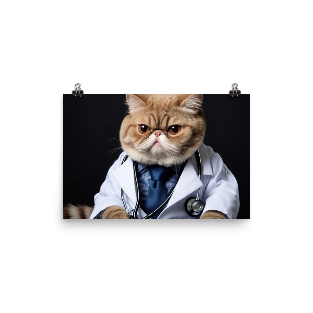 Exotic Shorthair Doctor Photo paper poster - PosterfyAI.com