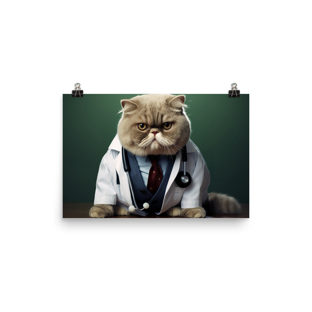 Exotic Shorthair Doctor Photo paper poster - PosterfyAI.com