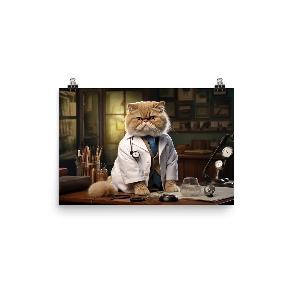 Exotic Shorthair Doctor Photo paper poster - PosterfyAI.com