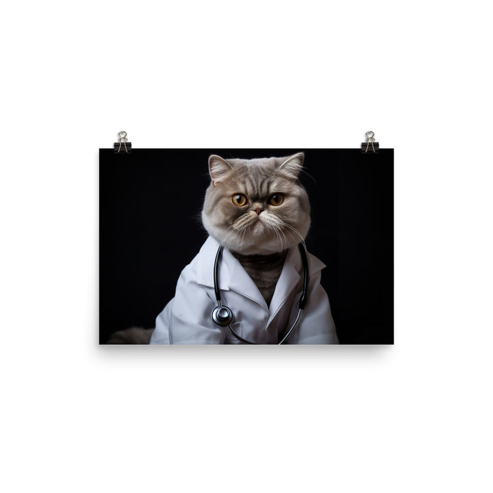 Exotic Shorthair Doctor Photo paper poster - PosterfyAI.com