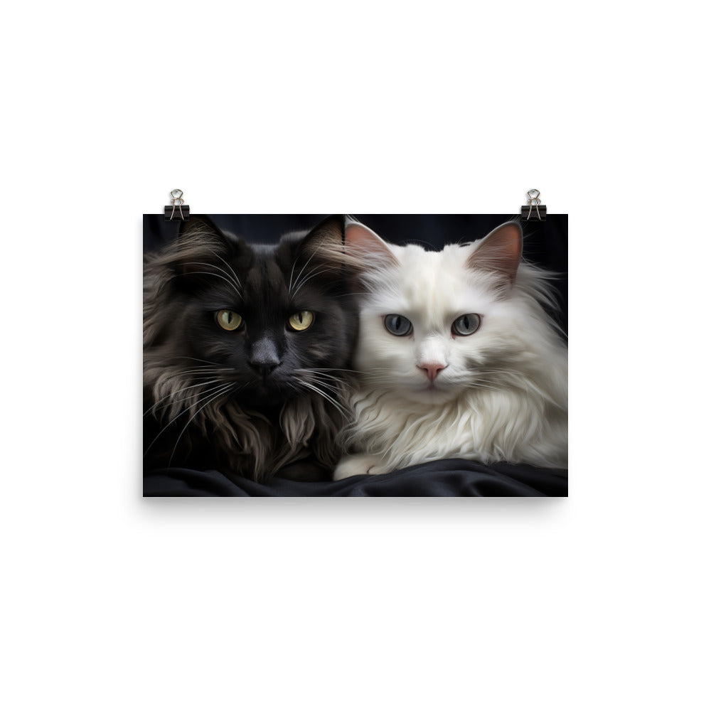 Norwegian Forest Cats Photo paper poster - PosterfyAI.com