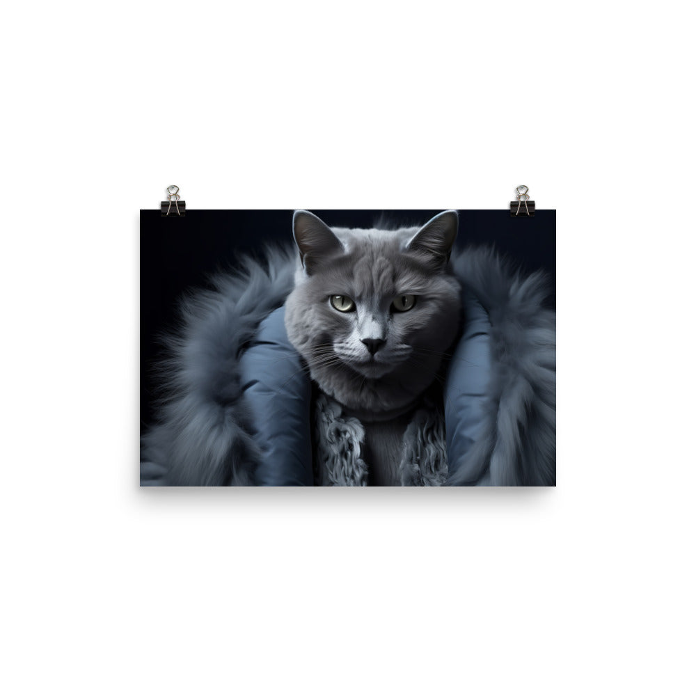 Russian Blue Photo paper poster - PosterfyAI.com