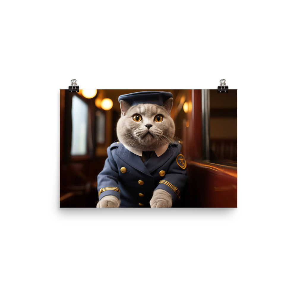 British Shorthair Transit Operator Photo paper poster - PosterfyAI.com