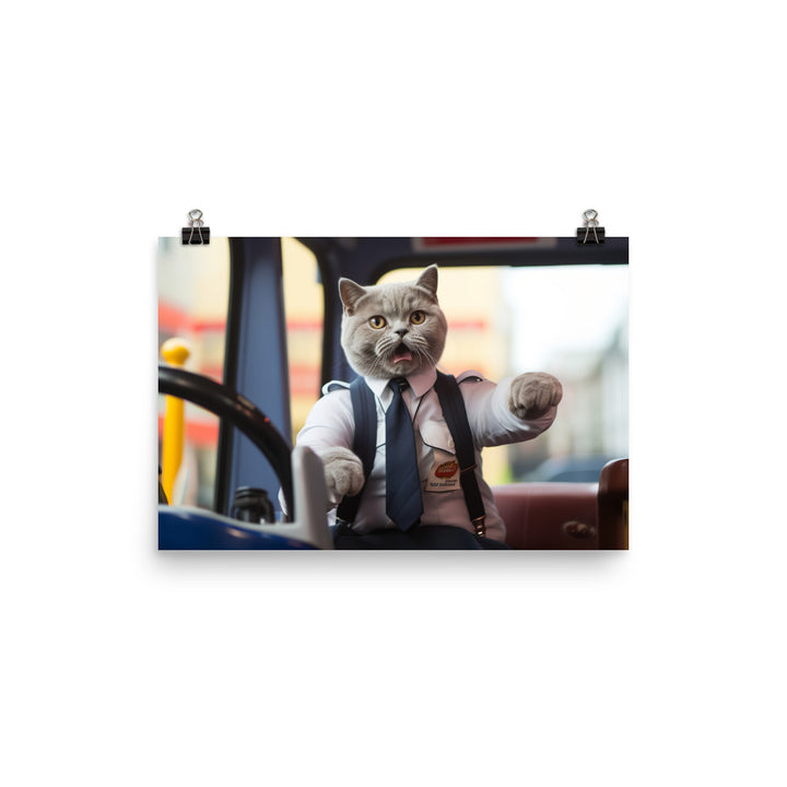 British Shorthair Transit Operator Photo paper poster - PosterfyAI.com