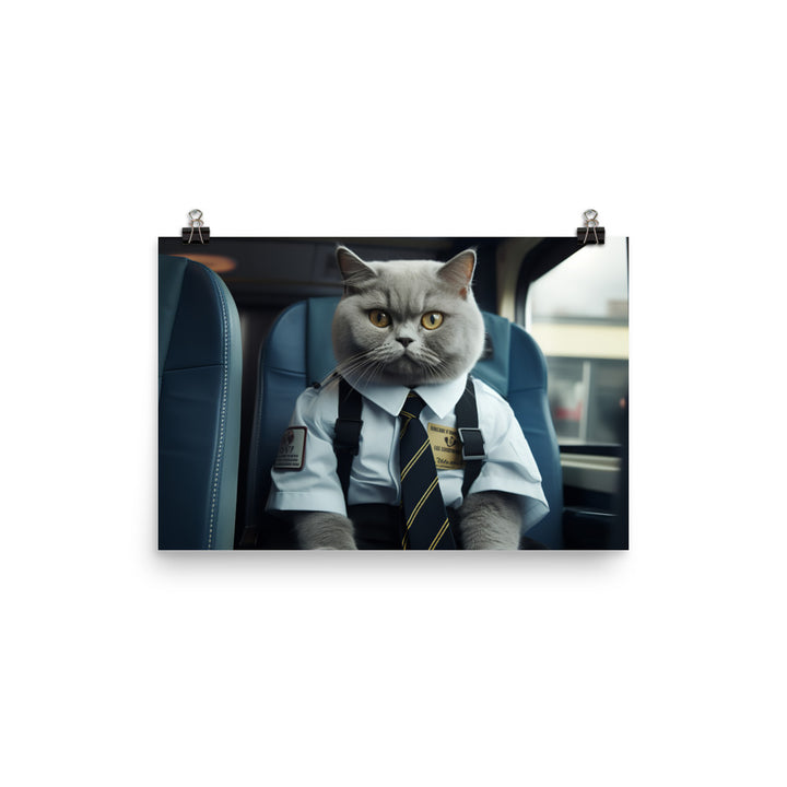 British Shorthair Transit Operator Photo paper poster - PosterfyAI.com