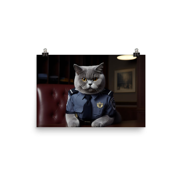 British Shorthair Security Officer Photo paper poster - PosterfyAI.com