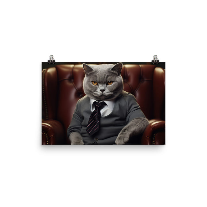 British Shorthair Sales Consultant Photo paper poster - PosterfyAI.com