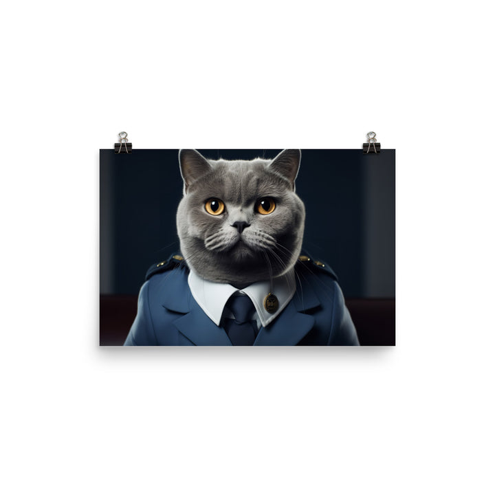 British Shorthair Pilot Photo paper poster - PosterfyAI.com