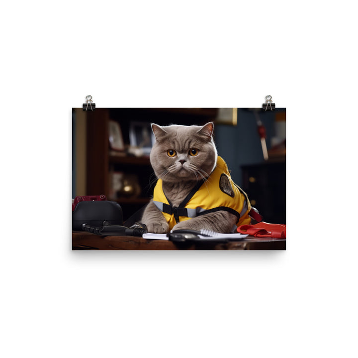 British Shorthair Paramedic Photo paper poster - PosterfyAI.com