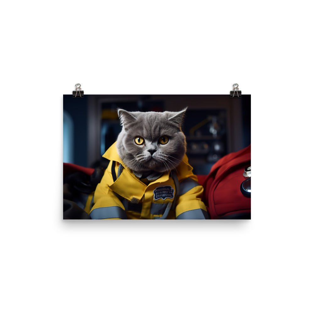 British Shorthair Paramedic Photo paper poster - PosterfyAI.com