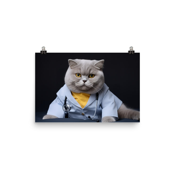 British Shorthair Nurse Photo paper poster - PosterfyAI.com