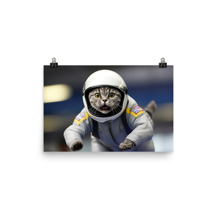 British Shorthair Motorsport Athlete Photo paper poster - PosterfyAI.com