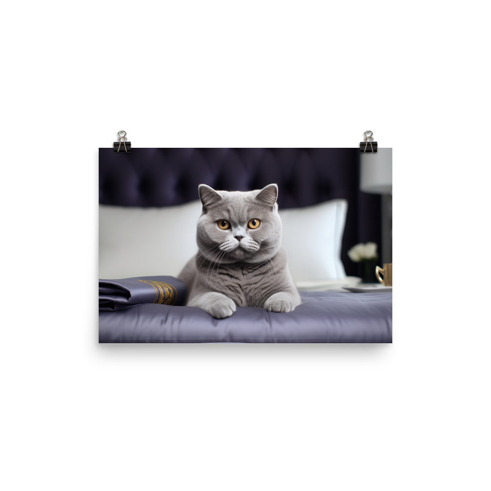 British Shorthair Hotel Staff Photo paper poster - PosterfyAI.com