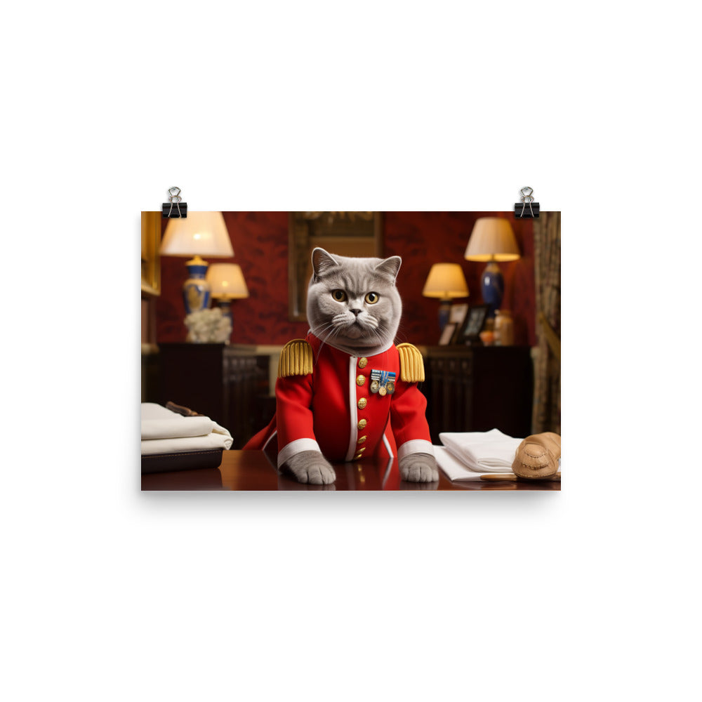 British Shorthair Hotel Staff Photo paper poster - PosterfyAI.com