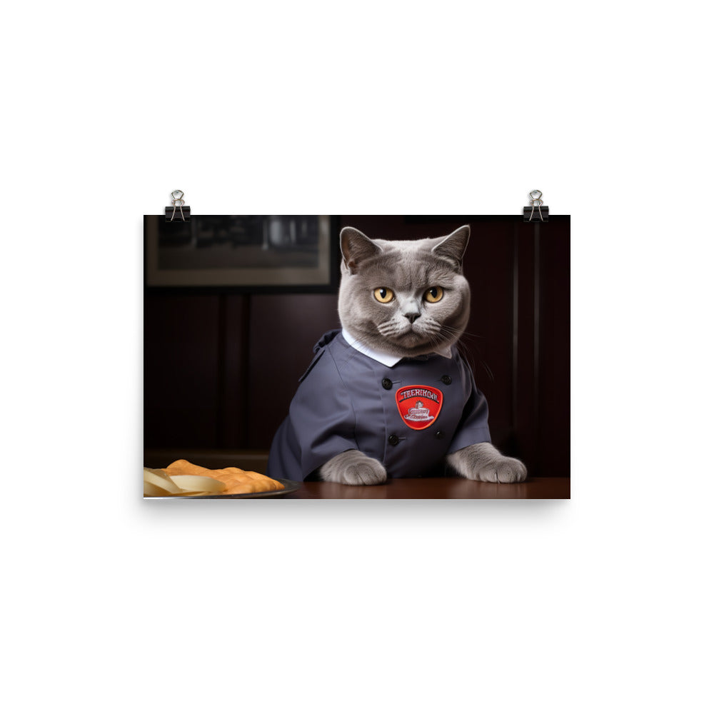 British Shorthair Fast Food Crew Photo paper poster - PosterfyAI.com