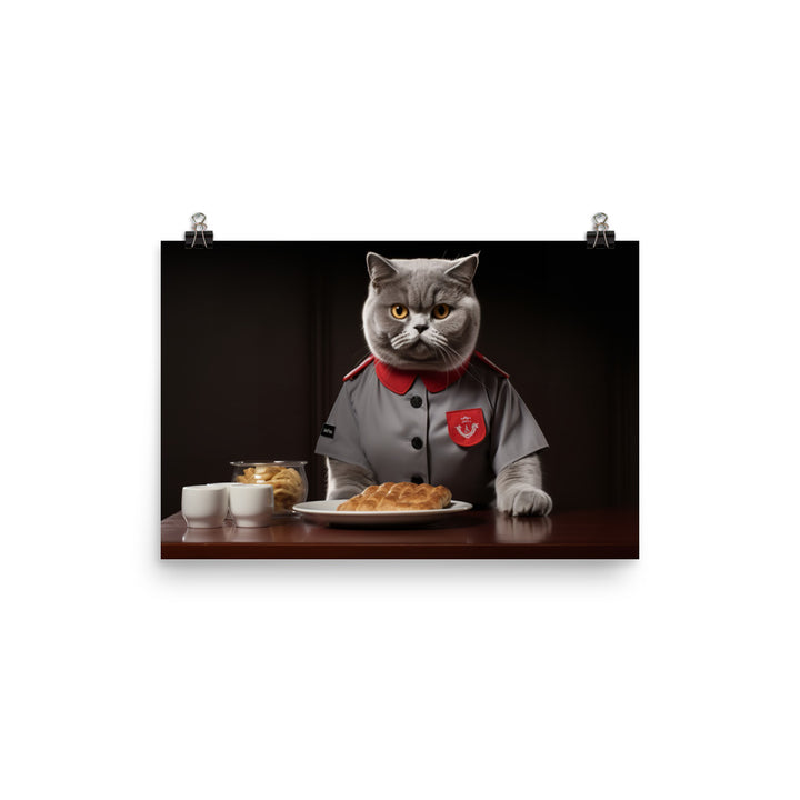 British Shorthair Fast Food Crew Photo paper poster - PosterfyAI.com