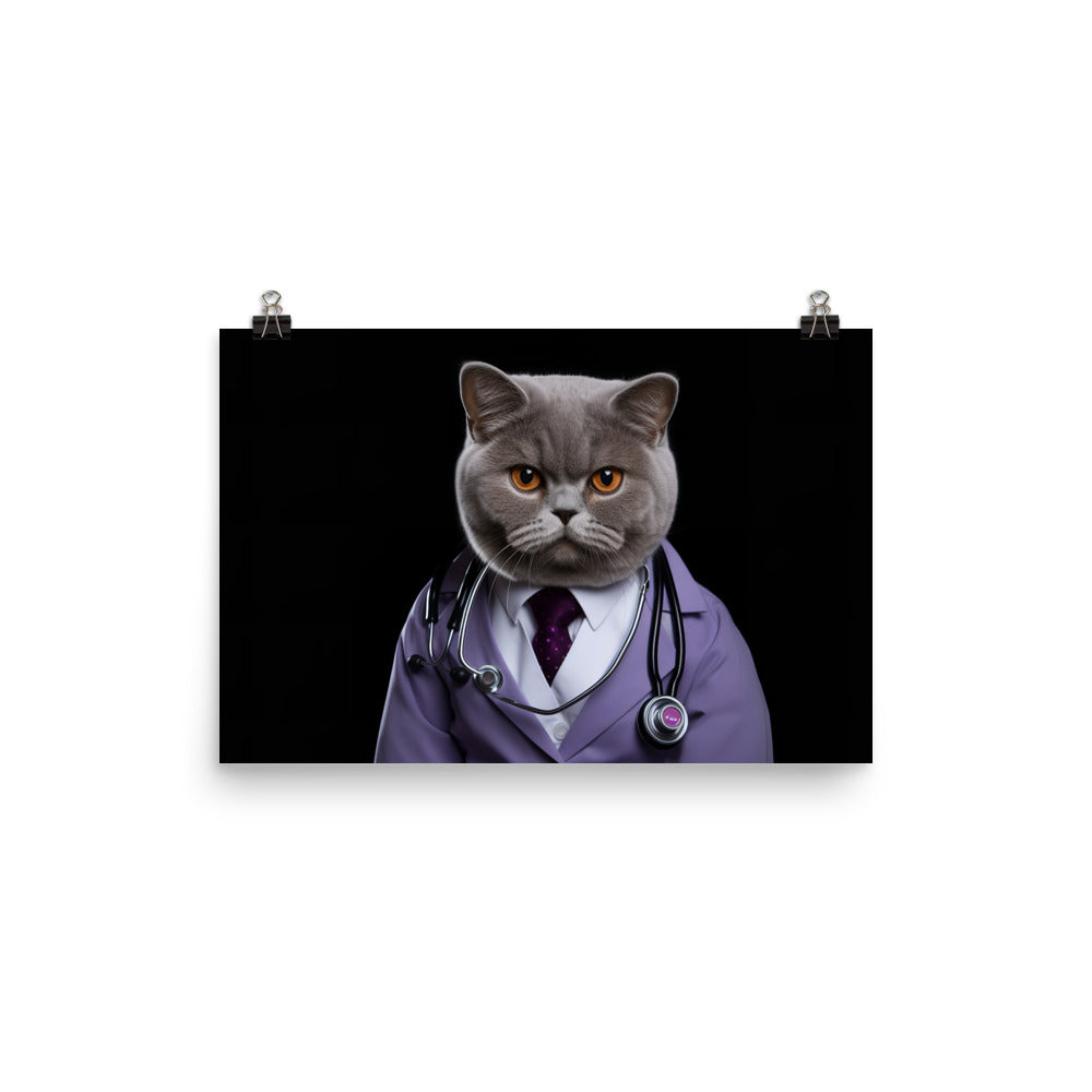 British Shorthair Doctor Photo paper poster - PosterfyAI.com