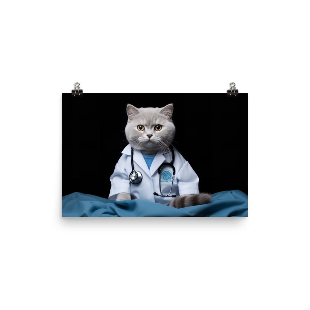 British Shorthair Doctor Photo paper poster - PosterfyAI.com