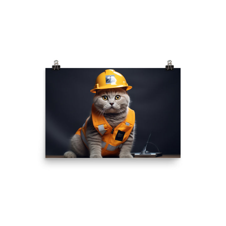 British Shorthair Contractor Photo paper poster - PosterfyAI.com