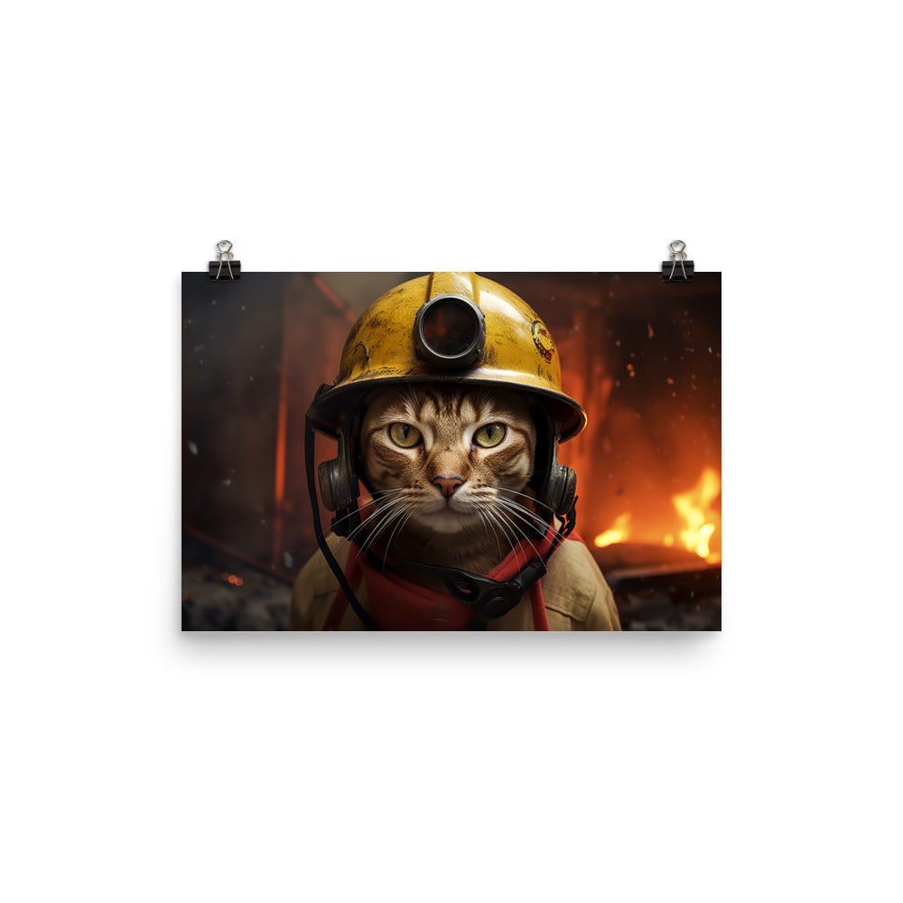 Abyssinian Firefighter Photo paper poster - PosterfyAI.com