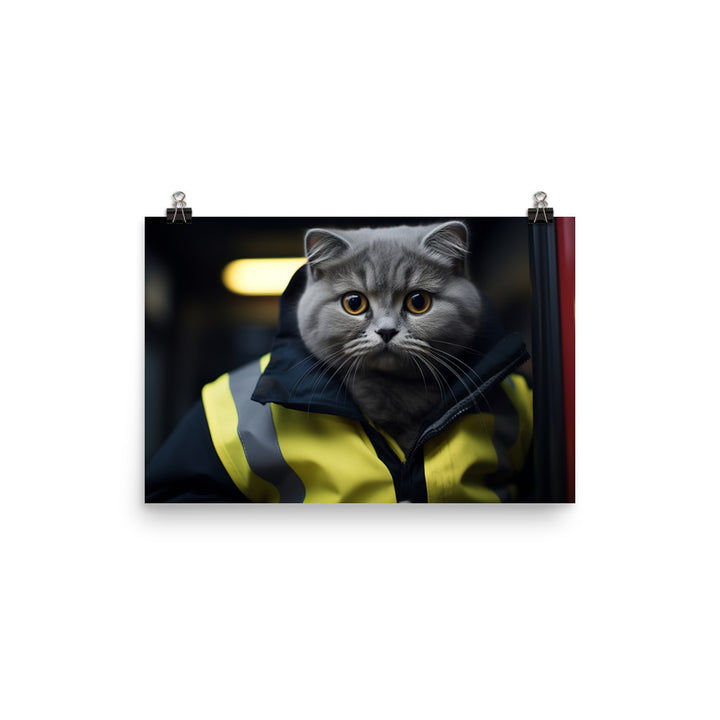 Scottish Fold Transit Operator Photo paper poster - PosterfyAI.com