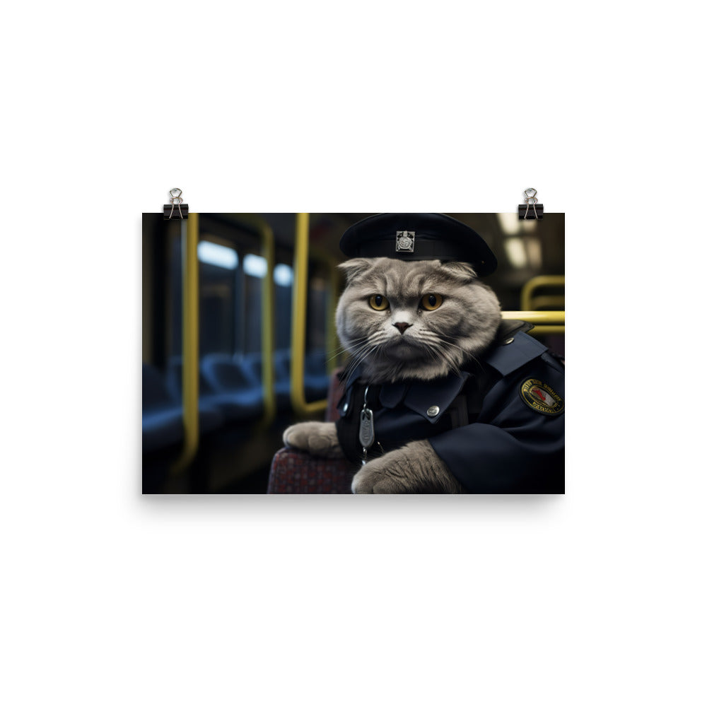 Scottish Fold Transit Operator Photo paper poster - PosterfyAI.com