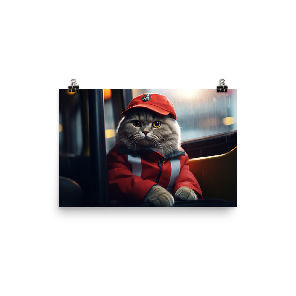 Scottish Fold Transit Operator Photo paper poster - PosterfyAI.com