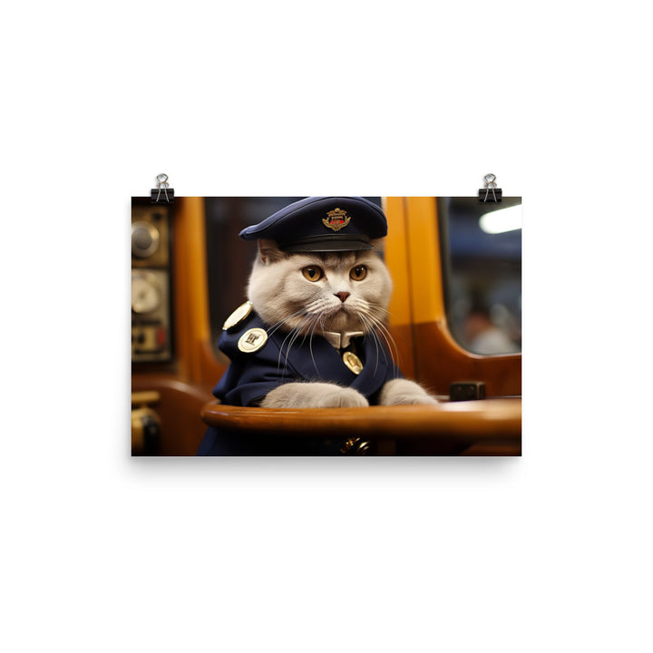 Scottish Fold Transit Operator Photo paper poster - PosterfyAI.com