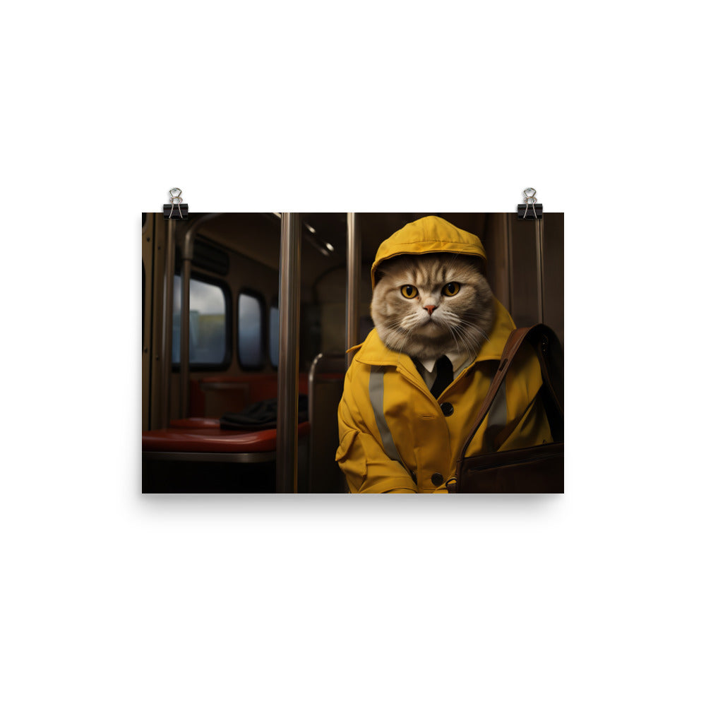 Scottish Fold Transit Operator Photo paper poster - PosterfyAI.com