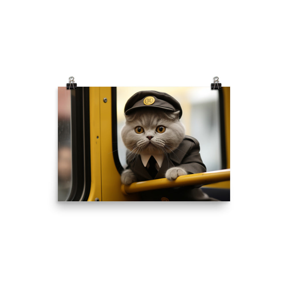 Scottish Fold Transit Operator Photo paper poster - PosterfyAI.com