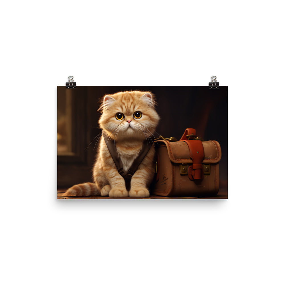 Scottish Fold Student Photo paper poster - PosterfyAI.com